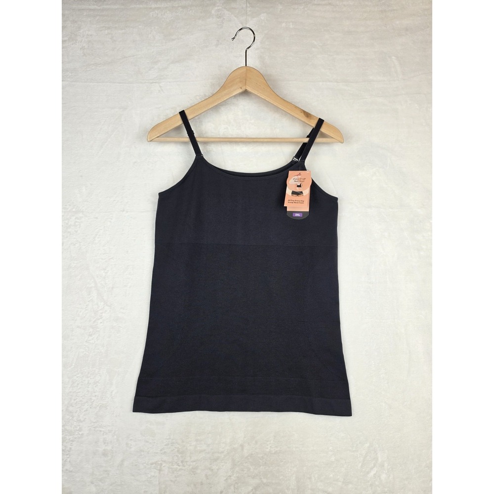 Shapermint Essentials All Day Every Day Scoop Neck Cami Womens 2XL Black NWT
